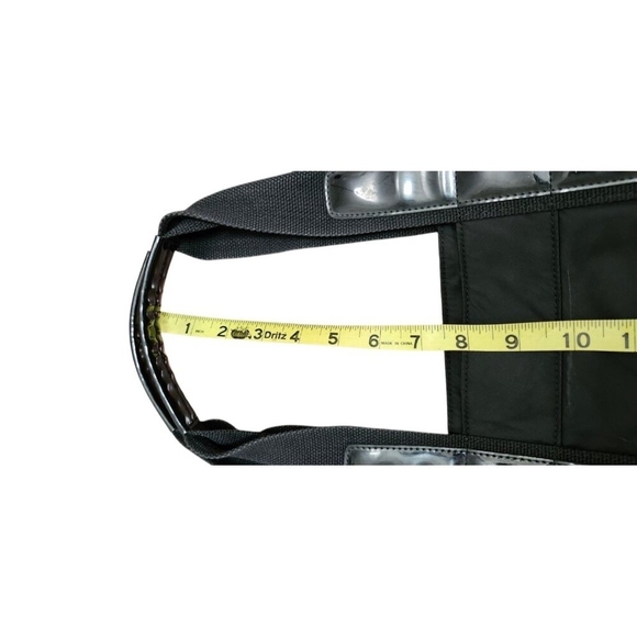 TORY BURCH Handbag/Nylon/Enamel/BLK/Black/Solid Color Black Nylon/Pate - Picture 14 of 15